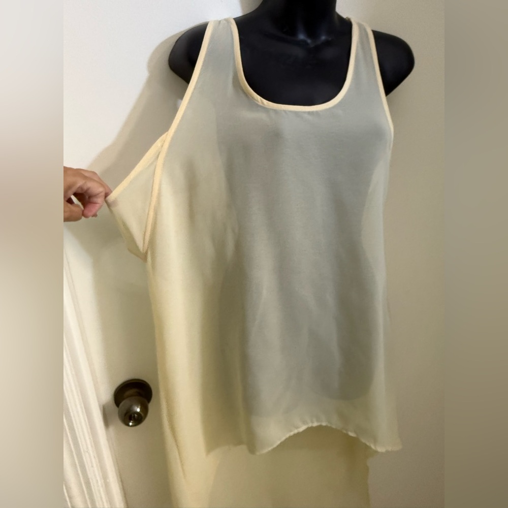 The Hanger Cream Asymmetrical Button Down Shirt